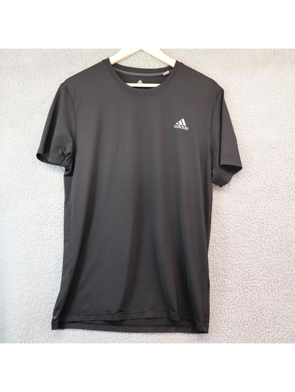 Adidas Men Large Shirt Climalite Black Pullover Activewear